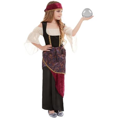 Tovenaar & Tovenares & Waarzegster Kostuum | Waarzegster Zigeunerin Mooie Toekomst | Meisje | Large | Carnaval kostuum | Verkleedkleding